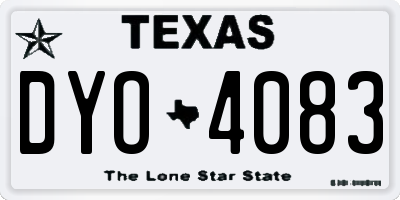 TX license plate DYO4083