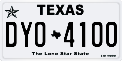 TX license plate DYO4100