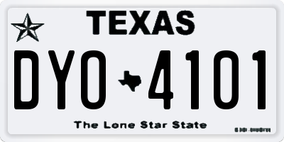 TX license plate DYO4101