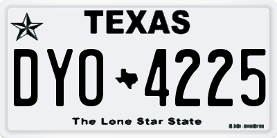 TX license plate DYO4225