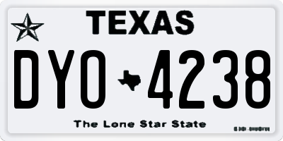 TX license plate DYO4238