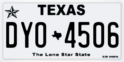 TX license plate DYO4506