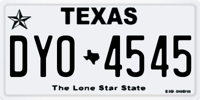 TX license plate DYO4545
