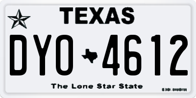 TX license plate DYO4612