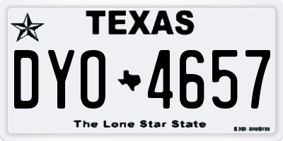 TX license plate DYO4657