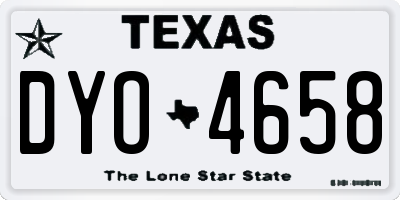 TX license plate DYO4658