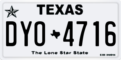 TX license plate DYO4716
