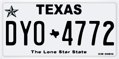 TX license plate DYO4772