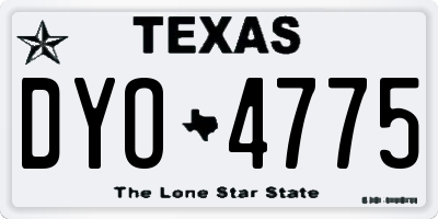 TX license plate DYO4775