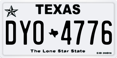 TX license plate DYO4776