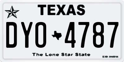 TX license plate DYO4787