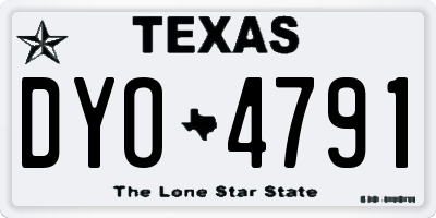TX license plate DYO4791