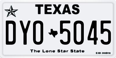TX license plate DYO5045