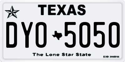 TX license plate DYO5050