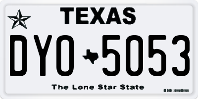 TX license plate DYO5053