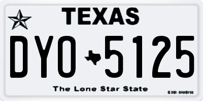 TX license plate DYO5125