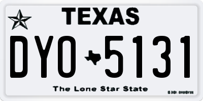 TX license plate DYO5131