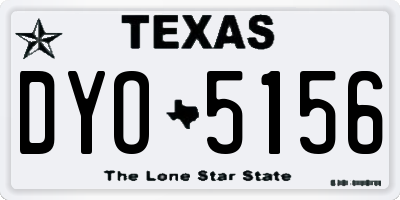 TX license plate DYO5156