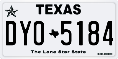 TX license plate DYO5184