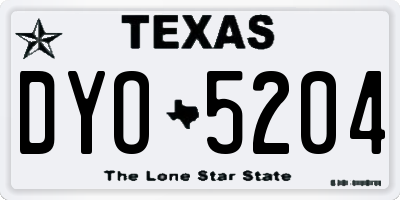 TX license plate DYO5204