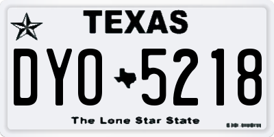 TX license plate DYO5218
