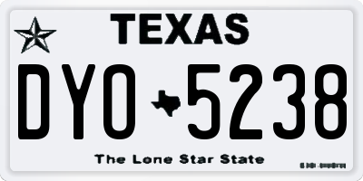 TX license plate DYO5238