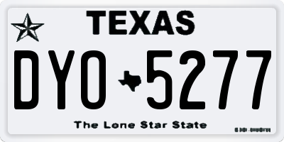TX license plate DYO5277