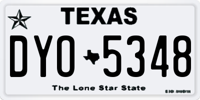 TX license plate DYO5348