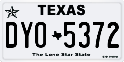 TX license plate DYO5372