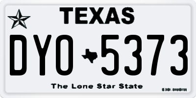 TX license plate DYO5373