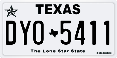 TX license plate DYO5411