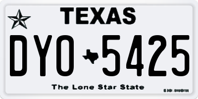 TX license plate DYO5425