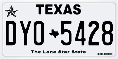TX license plate DYO5428