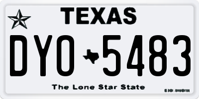 TX license plate DYO5483