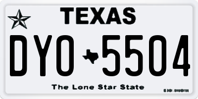 TX license plate DYO5504