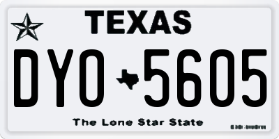 TX license plate DYO5605