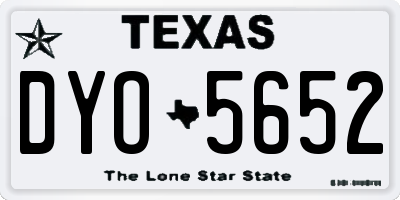 TX license plate DYO5652