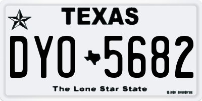 TX license plate DYO5682