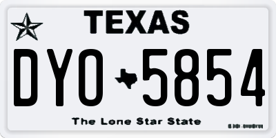 TX license plate DYO5854