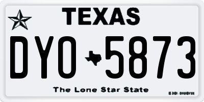 TX license plate DYO5873