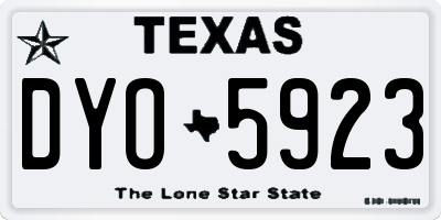 TX license plate DYO5923
