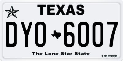 TX license plate DYO6007