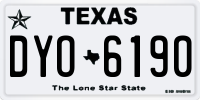 TX license plate DYO6190