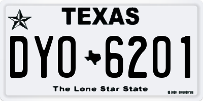 TX license plate DYO6201
