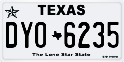 TX license plate DYO6235