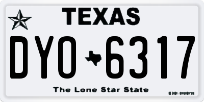 TX license plate DYO6317