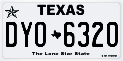 TX license plate DYO6320