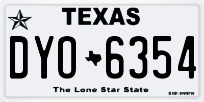 TX license plate DYO6354