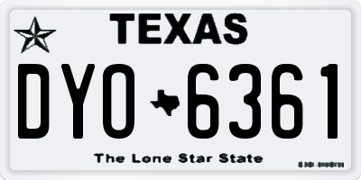 TX license plate DYO6361