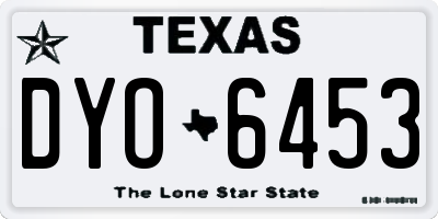 TX license plate DYO6453